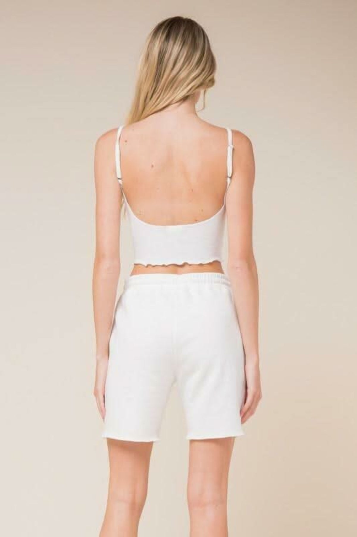 Don't Do It White Notch Cami Crop Top