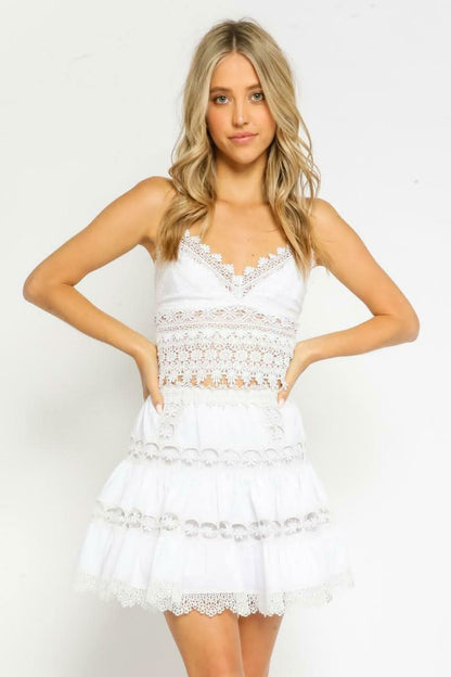 Eliza White Crochet Crop Top