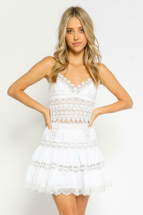 Eliza White Crochet Crop Top