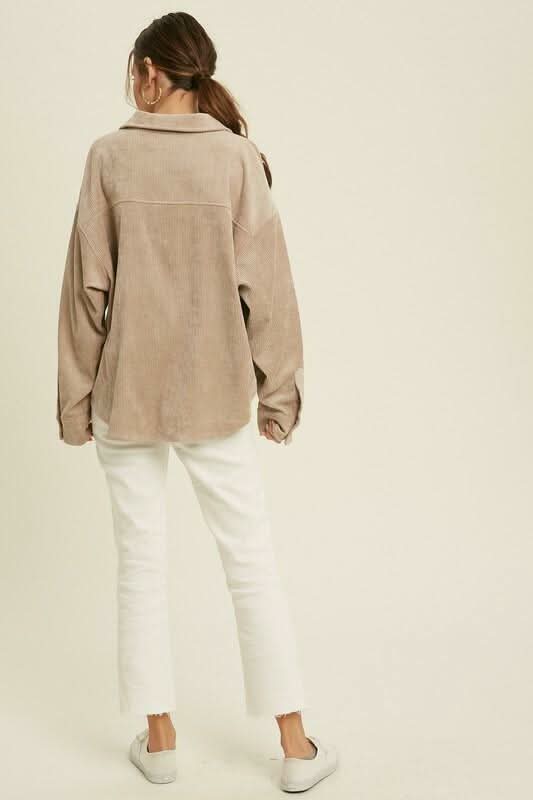 Going Places Mocha Long Sleeve Button-Up Top