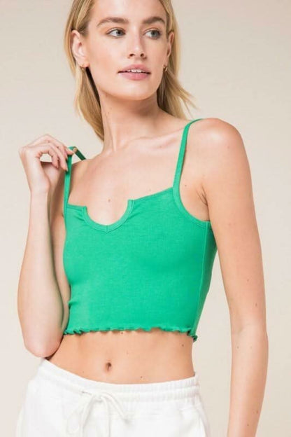 Don't Do It Emerald Lake Notch Cami Crop Top