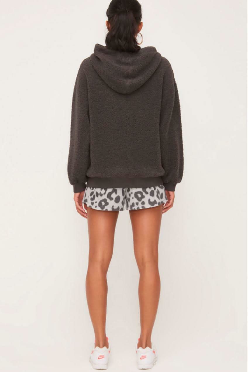 Gabriella Charcoal Grey Sherpa Hoodie