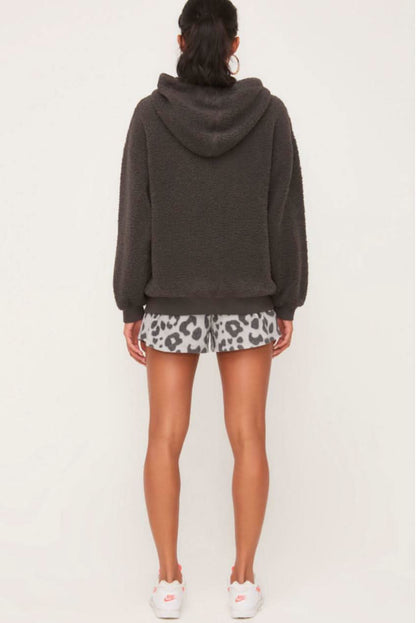 Gabriella Charcoal Grey Sherpa Hoodie