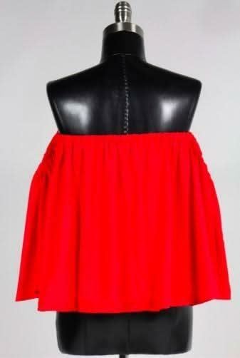 Lucid Red Off-The-Shoulder Top