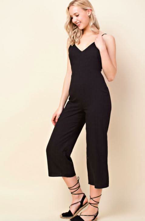 Little Havana Black Cropped Jumpsuit