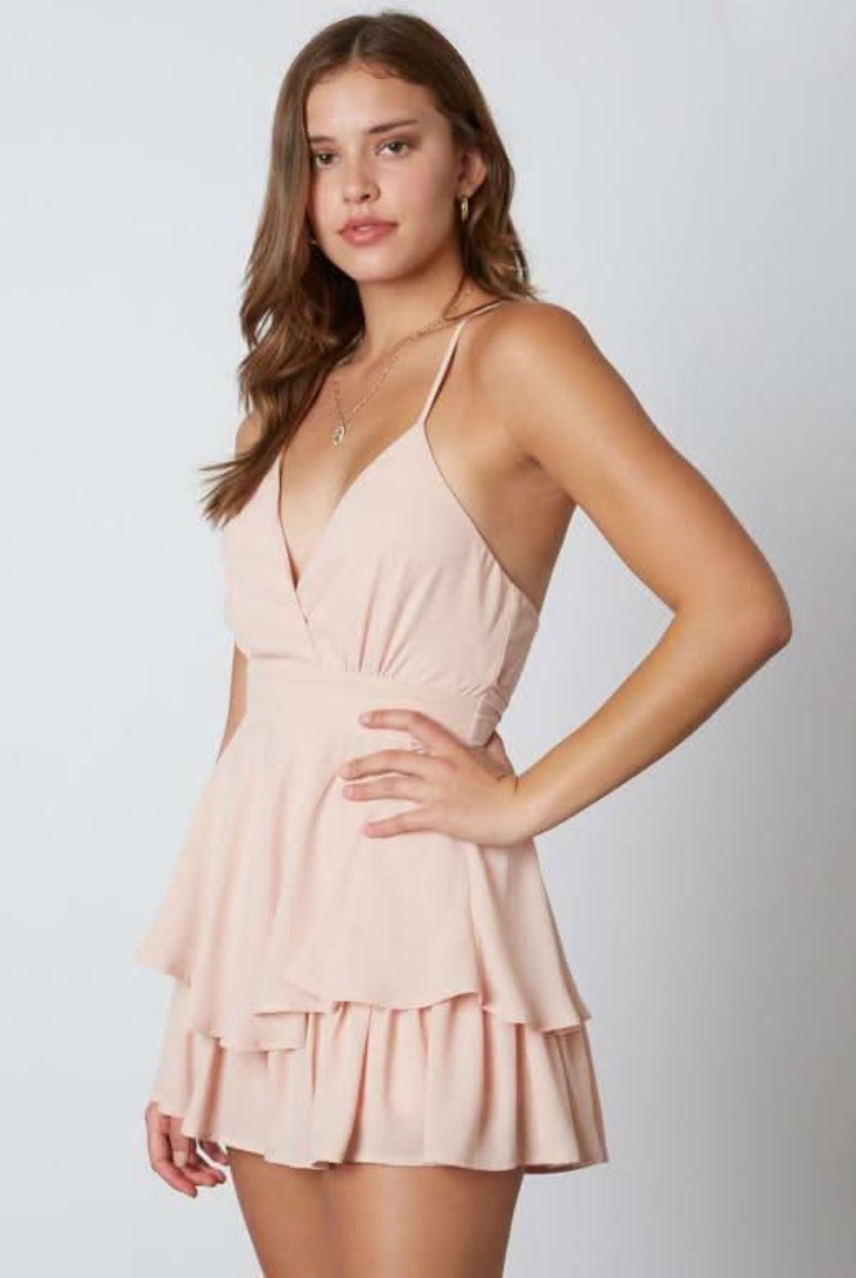 Lola Blush Backless Ruffle Romper