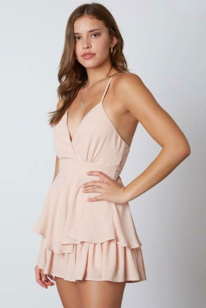 Lola Blush Backless Ruffle Romper
