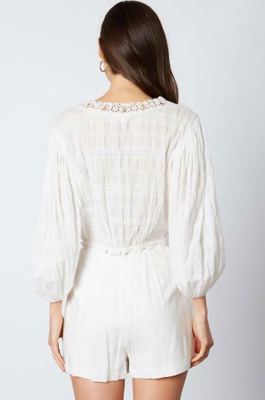 Helena White Crochet Lace Crop Top
