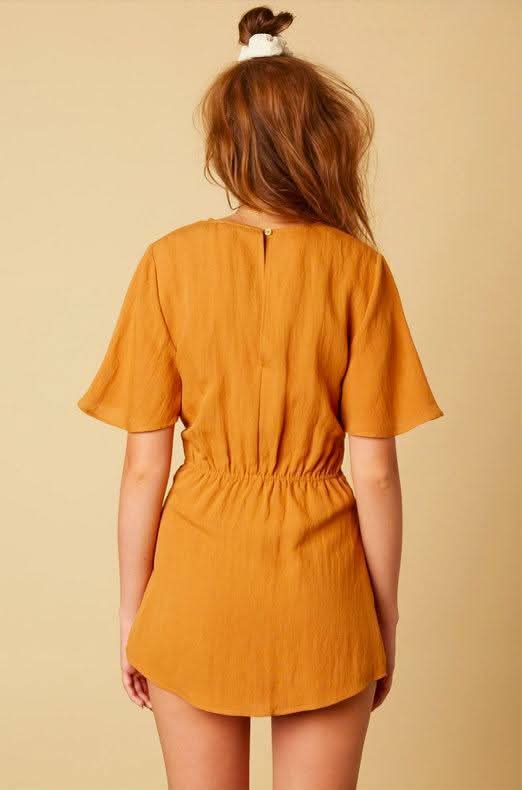Falling For You Mustard Romper