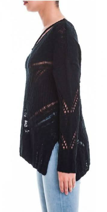 LUSH Moonlight Sweetness Black Strappy Sweater