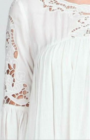 Joy White Lace Babydoll Top