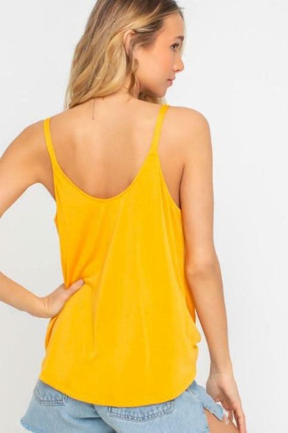 Endless Possibilities Yellow Surplice Wrap Tank Top