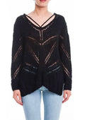 LUSH Moonlight Sweetness Black Strappy Sweater