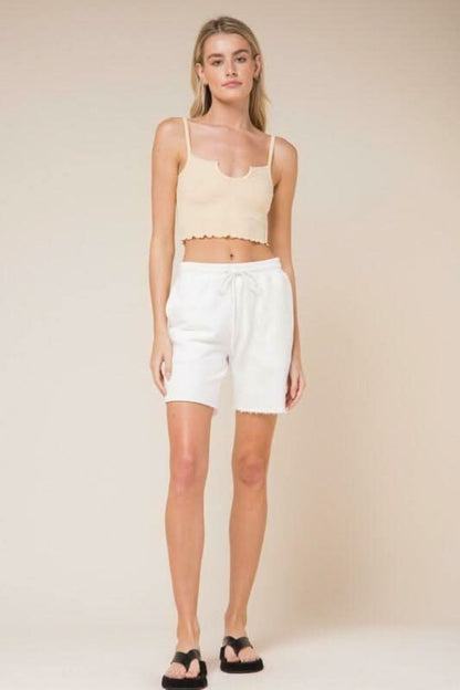 Don't Do It Vanilla Notch Cami Crop Top