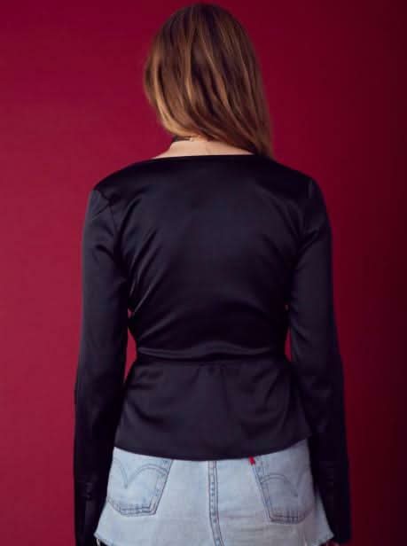 Lou Satin Wrap Top