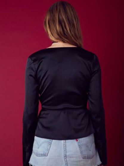 Lou Satin Wrap Top