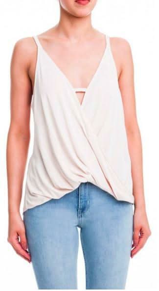 Endless Possibilities Blush Surplice Wrap Tank Top