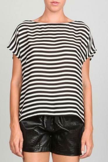 Love Me Back Black and White Striped Top