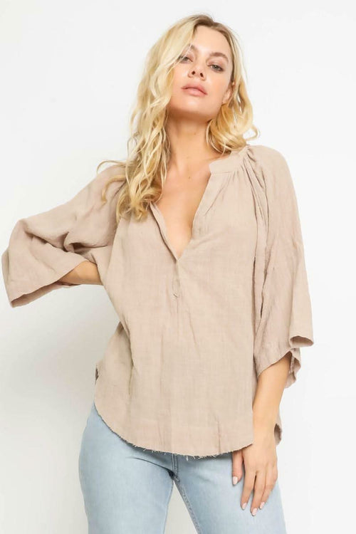 Fiona Tan Three-Quarter-Sleeve Top
