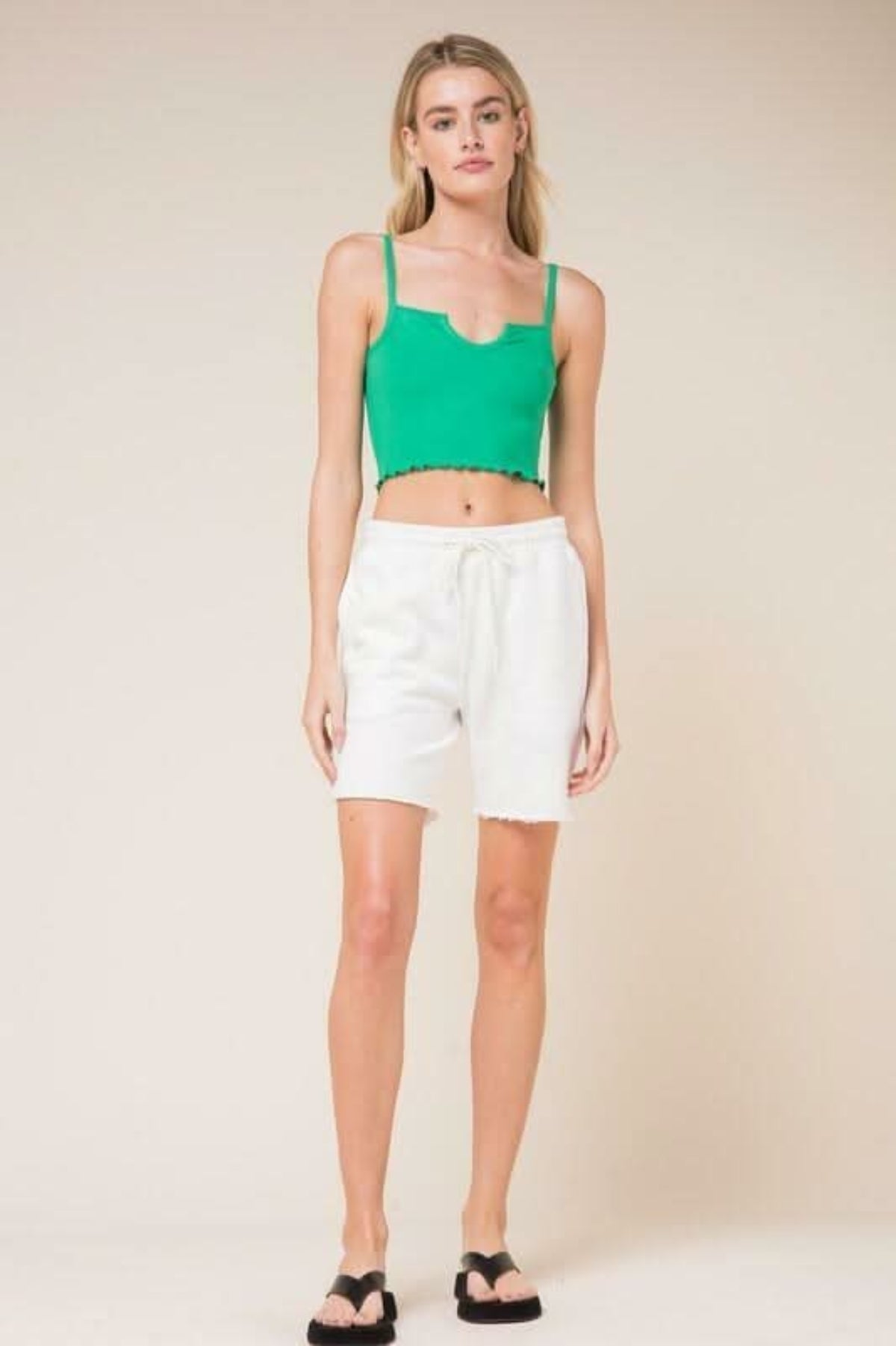 Don't Do It Emerald Lake Notch Cami Crop Top