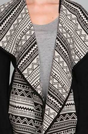 En Créme Black and White Aztec Jacket