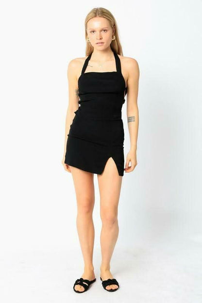 One Thing Black Mini Skirt