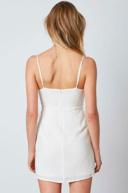 Love at First Sight White Wrap Mini Dress