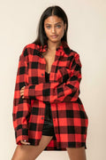 Gameday Red Buffalo Plaid Shacket