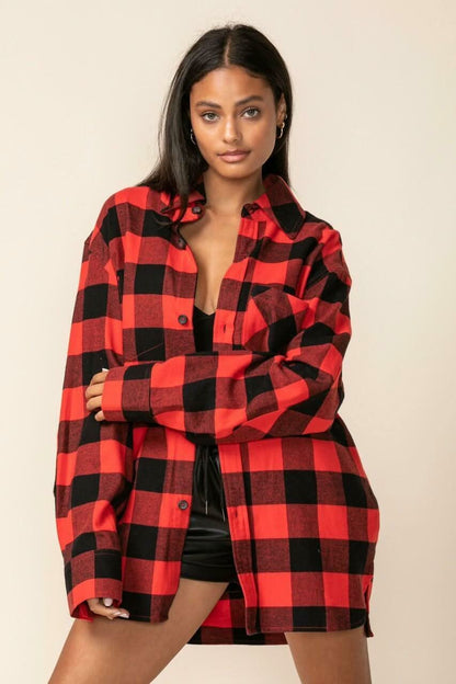 Gameday Red Buffalo Plaid Shacket
