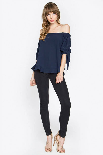 Freya Navy Off-The-Shoulder Top
