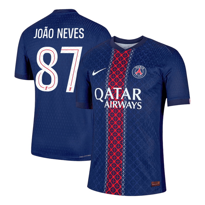 JO?O NEVES #87 PSG Home Authentic Soccer Jersey 2025/26