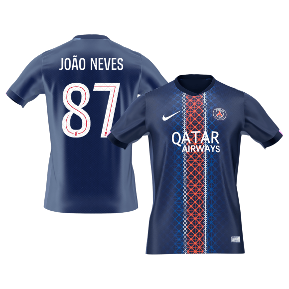 JO?O NEVES #87 PSG Home Soccer Jersey 2025/26