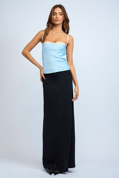 Kenzie Blue Underwire Lace Cami Top