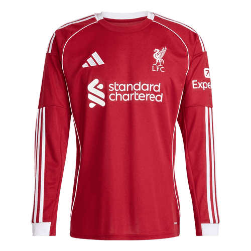 Liverpool Home Long Sleeve Soccer Jersey 2025/26