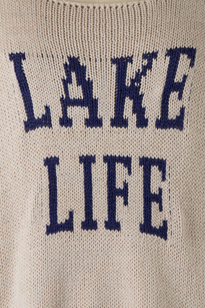 Lake Life Khaki and Navy Sweater