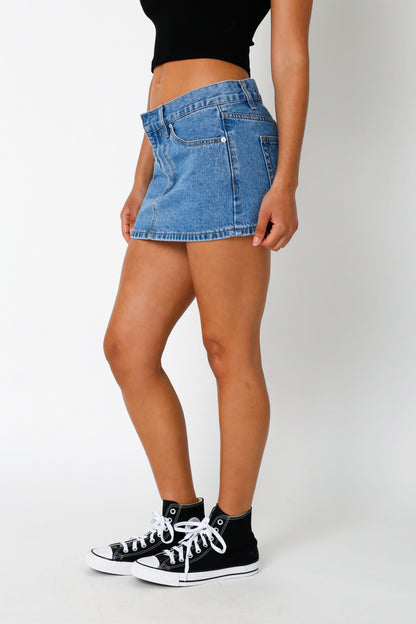 Monica Medium Wash Denim Mini Skirt