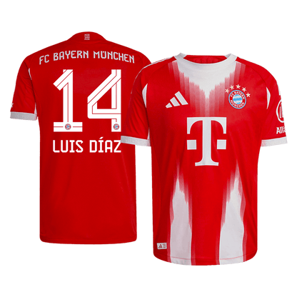 LUIS DÍAZ #14 Bayern Munich Home Authentic Soccer Jersey 2025/26