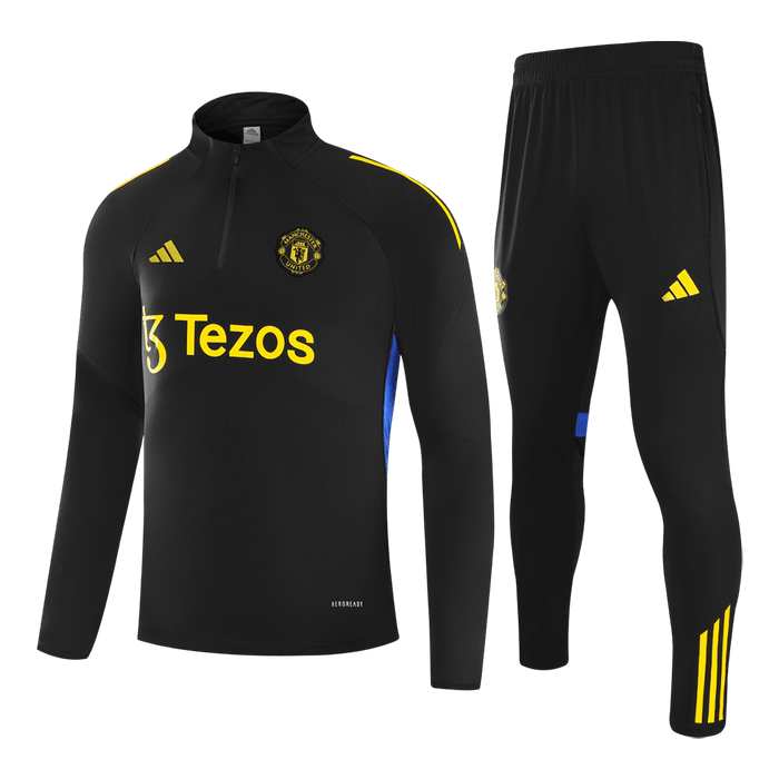 Manchester United 1/4 Zip Tracksuit 2025/26 Black