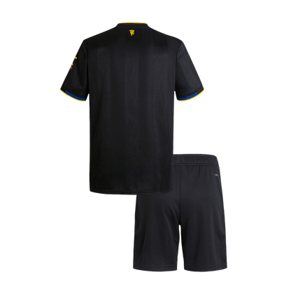 Manchester United Third Away Kids Soccer Jerseys Kit 2025/26