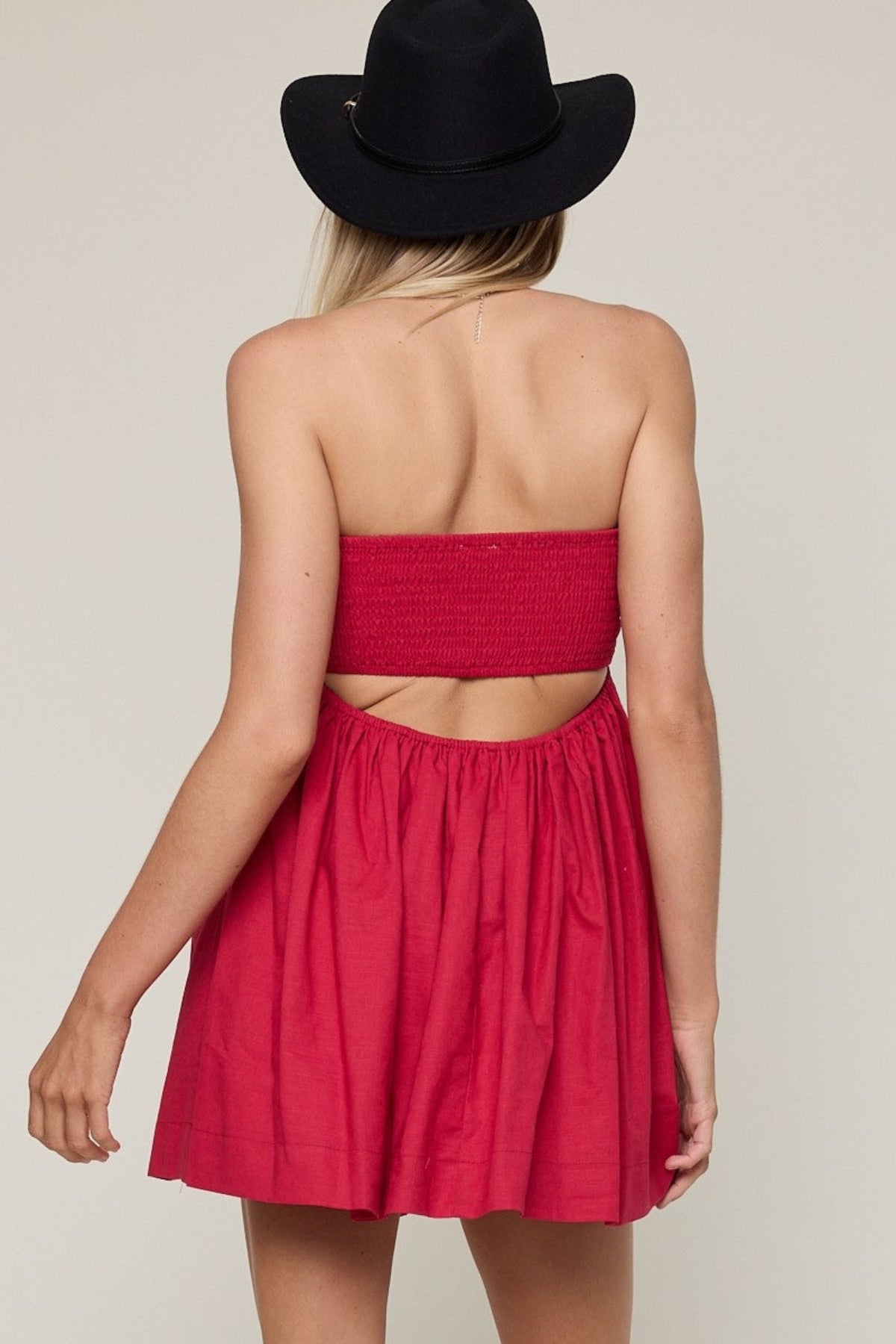 Mckenna Red Strapless Mini Dress