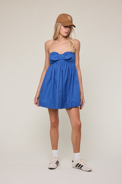 Mckenna Persian Blue Strapless Mini Dress