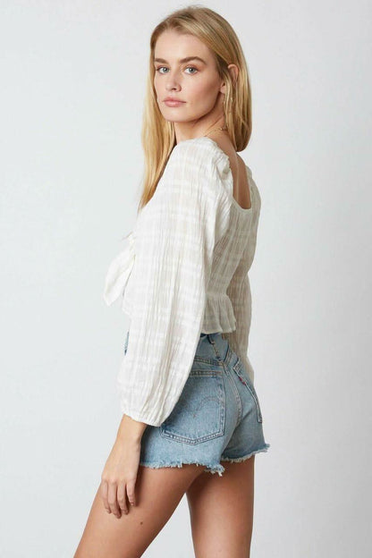 Meant To Be White Puff Sleeve Crop Top