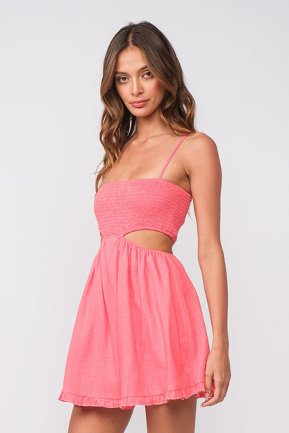 Nadia Pink Cutout Mini Dress