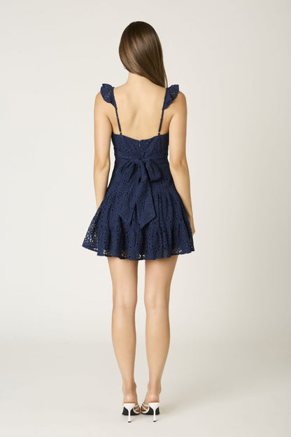 Ella Navy Lace Mini Dress