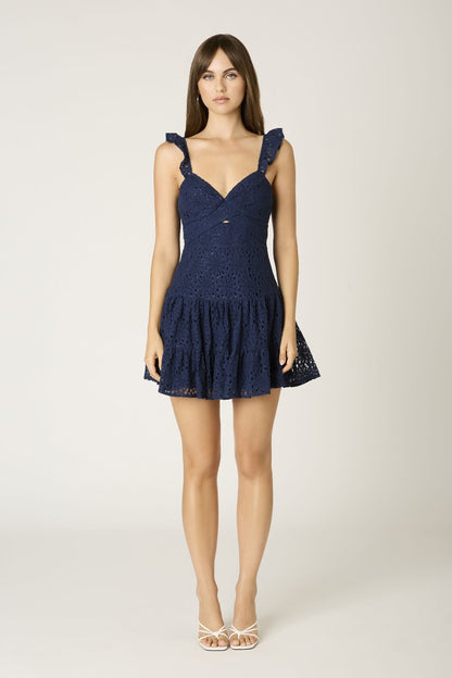 Ella Navy Lace Mini Dress