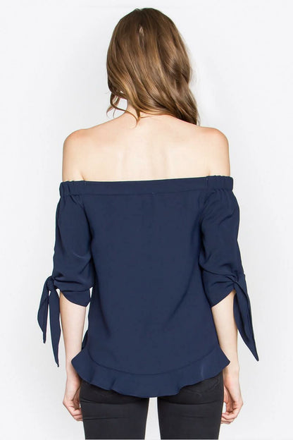 Freya Navy Off-The-Shoulder Top
