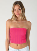 NIKIBIKI Fuchsia Textured Tube Top