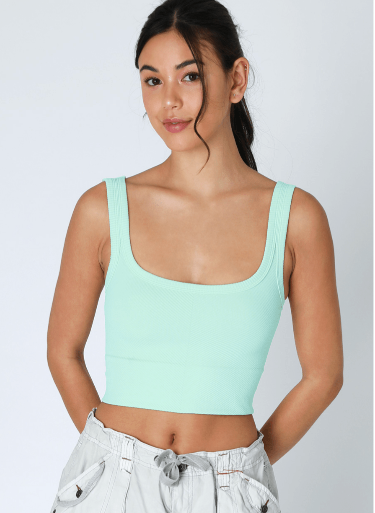 NIKIBIKI Island Aqua Cropped Chevron Tank