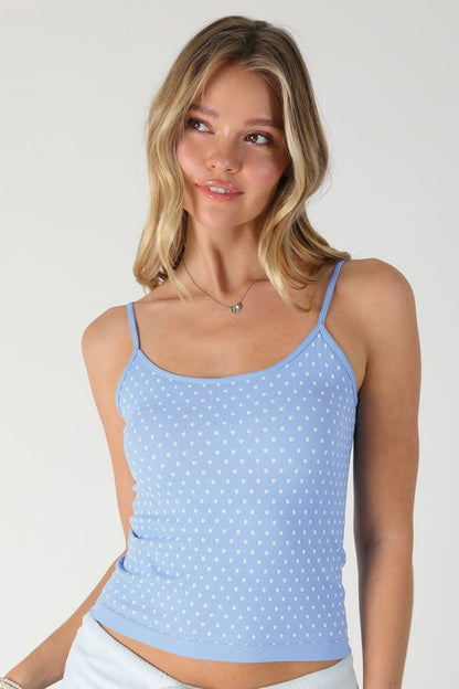 NIKIBIKI Light Blue Polka Dot Tank Top