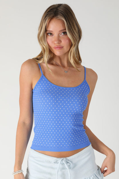 NIKIBIKI Marina Blue Polka Dot Tank Top
